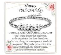 KORAS 70th Birthday Gifts for Women, Birthday Bracelet Gifts for 70 Year Old Women, 70th Birthday Presents for Mum Grandma Friend Sister
