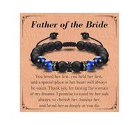 KORAS Father of the Bride Gifts from Groom, Blue Beads Bracelet Father in Law Gifts, Presents for Father of Bride on Wedding Day