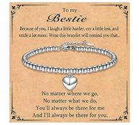 KORAS Friendship Bracelet Gifts for Women, Bestie Bracelet Heart Charm Bracelet Gifts for Girls, Jewellery Presents for Besties Friends on Birthday Christmas Graduation