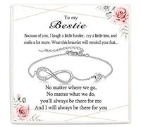 KORAS Friendship Gifts for Women, Bestie Bracelet Sterling Silver Infinity Best Friend Bracelet Gifts for Girls, Jewellery Presents for Besties Friends on Birthday Christmas Graduation