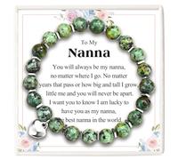KORAS Gifts for Nanna, Heart Charm Beaded Bracelet Nanna Mothers Day Gifts from Grandchildren, Special Birthday Christmas Presents
