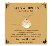 KORATER Gold Love Moving Mountains Faith Necklace for Women Her, Inspirational Religious Christian Graduation Gifts