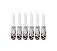 Korbond 2.8m Mini Pocket Lint Roller Pack of 6 - TRAVEL SIZE - 30 Sticky Easy Peel Paper Sheets Per Roller -180 Sheets Total - Suitable for ALL FABRIC TYPES