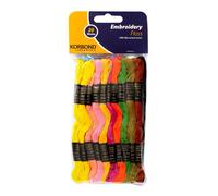 KORBOND 20 Pack 20 x 7m 6 Stranded Skeins - 140m of Floss - Ideal for Embroidery Work, Cross Stitch, Crafting, DIYs and Upcycling, Cotton