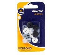 Korbond 20 Piece Assorted Buttons Pack