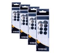 Korbond 24 Piece Black & White Stick On Hook & Loop Dots -12 Sets of Small & Large Self Adhesive Hook & Loop Dots (Pack of 4)