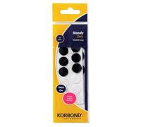 Korbond 24 Piece Black & White Stick On Hook & Loop Dots -12 Sets of Small & Large Self Adhesive Hook & Loop Dots