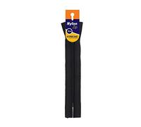 Korbond 25cm Black Nylon Zip - Closed Ended Zip - 25cm /10inches - Ideal for Sewing, Tailoring, Crafting Cushions or Garments