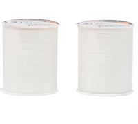 Korbond 320m Sewing Thread - 2 x 160m Spools -White Polyester - Hand and Machine Sewing