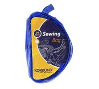 KORBOND 41 Piece Bag-Ideal Sewing Kit for Emergency Repairs, Travel, Gifting, University, Army, Armed Forces - Includes Scissors, Threads, Needles, Tailors Chalk, Blue