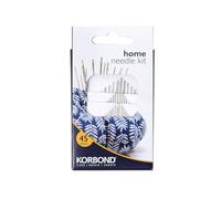 KORBOND 45 Piece Set Assortment for A Multitude of Hand Sewing, Mending and Crafting Selection of Sharps, Betweens Tapestry & Darning, Silver, Home Needle Kit
