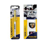 Korbond 5 Pair Stick Labels & Clothes Marker Set - Ideal for School, Pumps, Trainers, Wellies, Football Boots - Prevent Lost Shoes with Over 60 Years of Trading, Multicolour, One Size