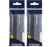 KORBOND 6 M Hemming Tape, Black/Grey (Pack of 2)
