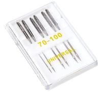 KORBOND 6 Piece Sewing Machine Needle Kit- 3 Sizes - Regular Point - Storage Case - Ideal for Light and Heavy Fabrics - Crafting, Quilting, Dressmaking, Mending, Tailoring, Silver
