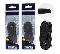 KORBOND 6m Flat Woven Sewing Elastic in Black - Two 6mm x 3m -Repair Clothes, Waistbands, Cuffs, Dressmaking, Crafts Projects, Masks, Upcycling - Durable Polyester Blend
