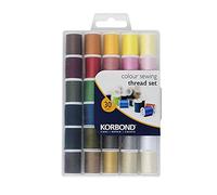 Korbond All Purpose Thread Set - 1350m Polyester Sewing Thread - 30 Colours x 45m - Hand and Machine Sewing and Crafting Thread - Includes Black Thread for Sewing Machine and White Sewing Thread