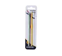 KORBOND Aluminium Crochet Hook Set - Pack of 3 2.0mm 4.00mm & x 1 5.5mm - Metallic Finish - Suitable for A Range of Crochet Projects - Beginner to Expert