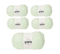 Korbond Baby Mint Green Yarn - 5 x 100g Acrylic Yarn - Soft, Lightweight, Hypoallergenic & Durable Yarn (500g/1450m Total)