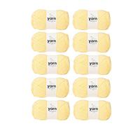 Korbond Baby Yarn Bulk Pack Bundle (Lemon Yellow) - Contains 10 x 100g Skeins of DK Acrylic - Lightweight, Hypoallergenic & Durable Yarn (1000g/2900m Total)