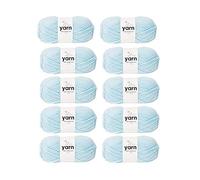 Korbond Baby Yarn Bulk Pack Bundle (Light Blue) - 10 x 100g Skeins of DK Acrylic Yarn - Lightweight, Hypoallergenic & Durable (1000g/2900m Total)