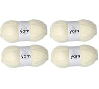 Korbond Baby Yarn - Cream - 2 x 100g Acrylic Wool - Lightweight, Hypoallergenic & Durable Double Knit Crochet Yarn Knitting Wool (Pack of 2)