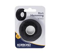 KORBOND Black Hemming Web 20m x 2cm - Iron On Hem Tape NO Sewing Required, Adhesive Fabric Tape, Webbing Tape, Hemming Tape: Bonding Fabric, Fabric Fusing, Applying School Badges, Turning Up Trousers