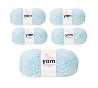 Korbond Bulk Pack Bundle (Baby Blue)- Contains 5 x 100g Skeins of DK Acrylic Lightweight, Hypoallergenic & Durable Yarn (500g/1450mTotal)