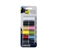 Korbond CORE Mix Polyester Thread Selection by Korbond-12 x 32m spools - 10 Colours - 384 metres - Hand and Machine Sewing, Repairs, Crafting, White