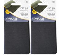 KORBOND Cotton Extra Wide Iron On Mender - Black - 12cm x 45cm - Invisible Permanent Mending - No Sewing Required - Ideal for Clothes & Garments: Trousers, Dresses, Jeans, Jumpers, Linen, School