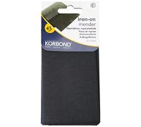 KORBOND Cotton Extra Wide Iron On Mender - Black - 12cm x 45cm - Invisible Permanent Mending - No Sewing Required - Ideal for Clothes & Garments: Trousers, Dresses, Jeans, Jumpers, Linen, School