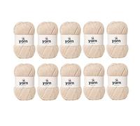 Korbond DK Beige Yarn - 10 x 100g Acrylic Wool - Lightweight, Hypoallergenic & Durable Double Knit Crochet Yarn Knitting Wool (2900m Total)