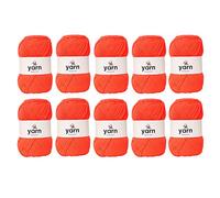 Korbond DK Bright Coral Yarn - 10 x 100g Acrylic Wool - Lightweight, Hypoallergenic & Durable Double Knit Crochet Yarn Knitting Wool (2900m Total)