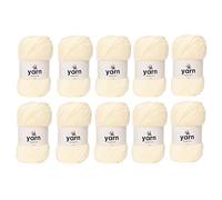Korbond DK Cream Yarn - 10 x 100g Acrylic Wool - Lightweight, Hypoallergenic & Durable Double Knit Crochet Yarn Knitting Wool (2900m Total)