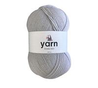 Korbond DK Light Grey Yarn - 100g Acrylic Wool - Lightweight, Hypoallergenic & Durable Double Knit Crochet Yarn Knitting Wool (290m Total)
