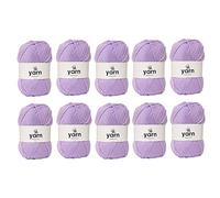 Korbond DK Lilac Yarn - 10 x 100g Acrylic Wool - Lightweight, Hypoallergenic & Durable Double Knit Crochet Yarn Knitting Wool (2900m Total)