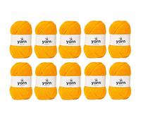 Korbond DK Mustard Yellow Yarn - 10 x 100g Acrylic Wool - Lightweight, Hypoallergenic & Durable Double Knit Crochet Yarn Knitting Wool (2900m Total)