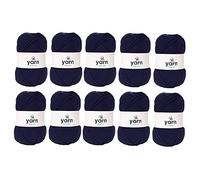 Korbond DK Navy Yarn - 10 x 100g Acrylic Wool - Lightweight, Hypoallergenic & Durable Double Knit Crochet Yarn Knitting Wool (2900m Total)