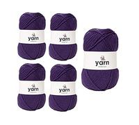 Korbond DK Purple Yarn - 5 x 100g Acrylic Wool - Lightweight, Hypoallergenic & Durable Double Knit Crochet Yarn Knitting Wool (1450m Total)