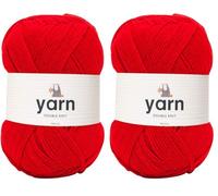 Korbond DK Red Yarn - 100g Acrylic Wool - Lightweight, Hypoallergenic & Durable Double Knit Crochet Yarn Knitting Wool (290m Total) (Pack of 2)