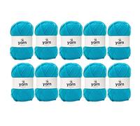 Korbond DK Turquoise Yarn - 10 x 100g Acrylic Wool - Lightweight, Hypoallergenic & Durable Double Knit Crochet Yarn Knitting Wool (2900m Total)