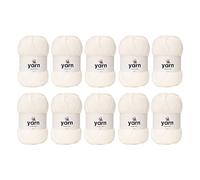 Korbond DK White Yarn - 10 x 100g Acrylic Wool - Lightweight, Hypoallergenic & Durable Double Knit Crochet Yarn Knitting Wool (2900m Total)