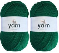 Korbond DK Yarn Emerald Green - 100g Acrylic Wool - Lightweight, Hypoallergenic & Durable Double Knit Crochet Yarn Knitting Wool (290m Total) (Pack of 2)