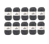 Korbond DK Yarn Grey - 10 x 100g Acrylic Wool - Lightweight, Hypoallergenic & Durable Double Knit Crochet Yarn Knitting Wool (2900m Total)
