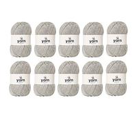 Korbond DK Yarn Light Silver Grey - 10 x 100g Acrylic Wool - Lightweight, Hypoallergenic & Durable Double Knit Crochet Yarn Knitting Wool (2900m Total)