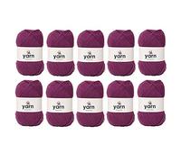 Korbond DK Yarn Plum - 10 x 100g Acrylic Wool - Lightweight, Hypoallergenic & Durable Double Knit Crochet Yarn Knitting Wool (2900m Total)