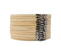 Korbond Embroidery Hoop Set - Set of 12 Bamboo 8 Inch Embroidery Hoops