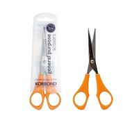 Korbond General Purpose Scissors 5 INCH (13cm) Comfort Grip Professional, Household, Fabric, Crafting, Kitchen. AMBIDEXTROUS - for Right-& Left-Handed Users, 5inch, Yellow