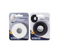 KORBOND Hemming Tape 40m - 20m Black and 20m White -- Invisible Mending Tape for Fabric - Iron On Hem Tape - NO Sewing Required Adhesive Fabric Tape, Webbing Tape, Hemming Web