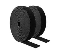 KORBOND Hook & Loop Tape 15m- Black - Double Sided Sticky Tape - Extra Large Roll of Self-Adhesive Sticky Back Fastening Tape - 2cm Width