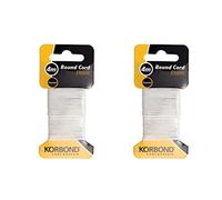 KORBOND Industries 107983 White 8m Cord Elastic- 2 x 4m Rolls-Ideal for Repair Work, Buttonholes, Baby, Dolls Clothes, Garments, Home Furnishings & Jewellery Making, Polyester